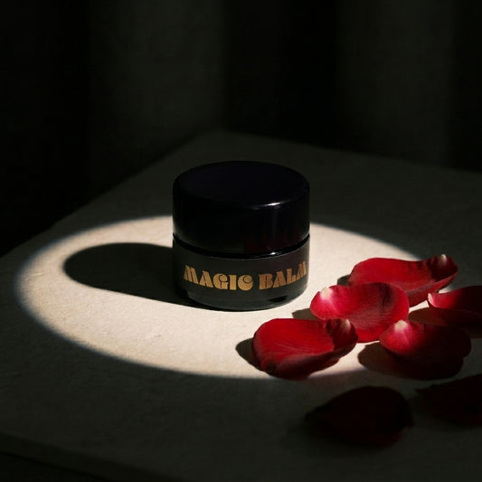 Magic Balm natural nose balm jar with rose petals — Rose scent variant